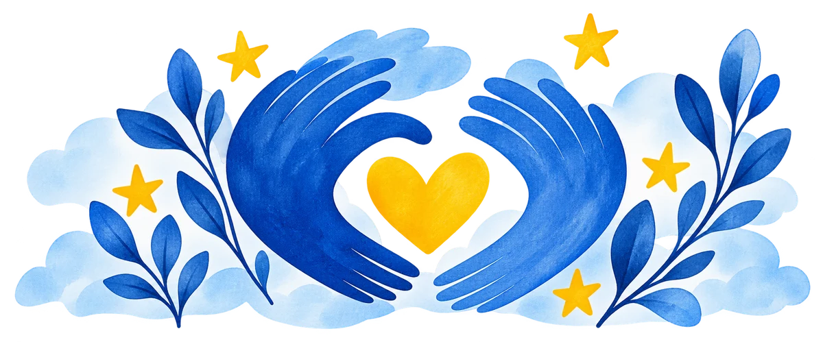Manos con corazón — ilustración